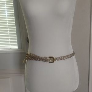 Metallic gold braided belt